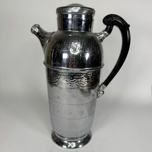 Vtg Krome Kraft Farber Brothers New York Art Deco Chrome Martini Shaker MCM